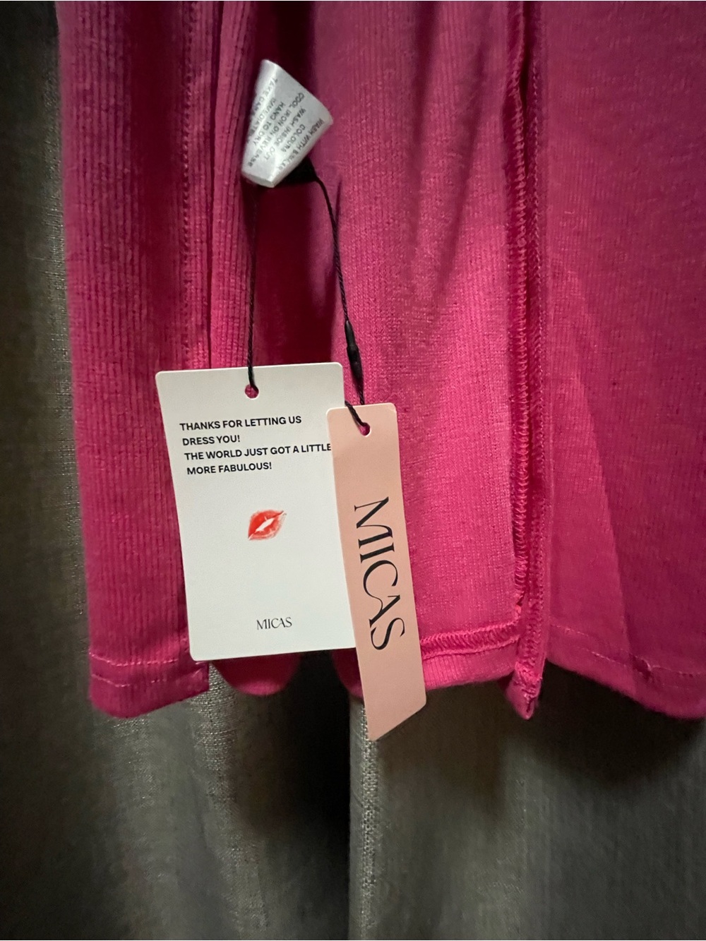 Micas Sleek Pink Maxi Dress with Bold Red Stripe - Picture 6 of 7